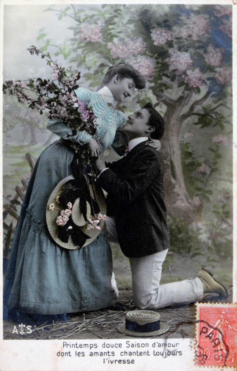 Fransız romantik kartpostal, c1900 by Unbekannt