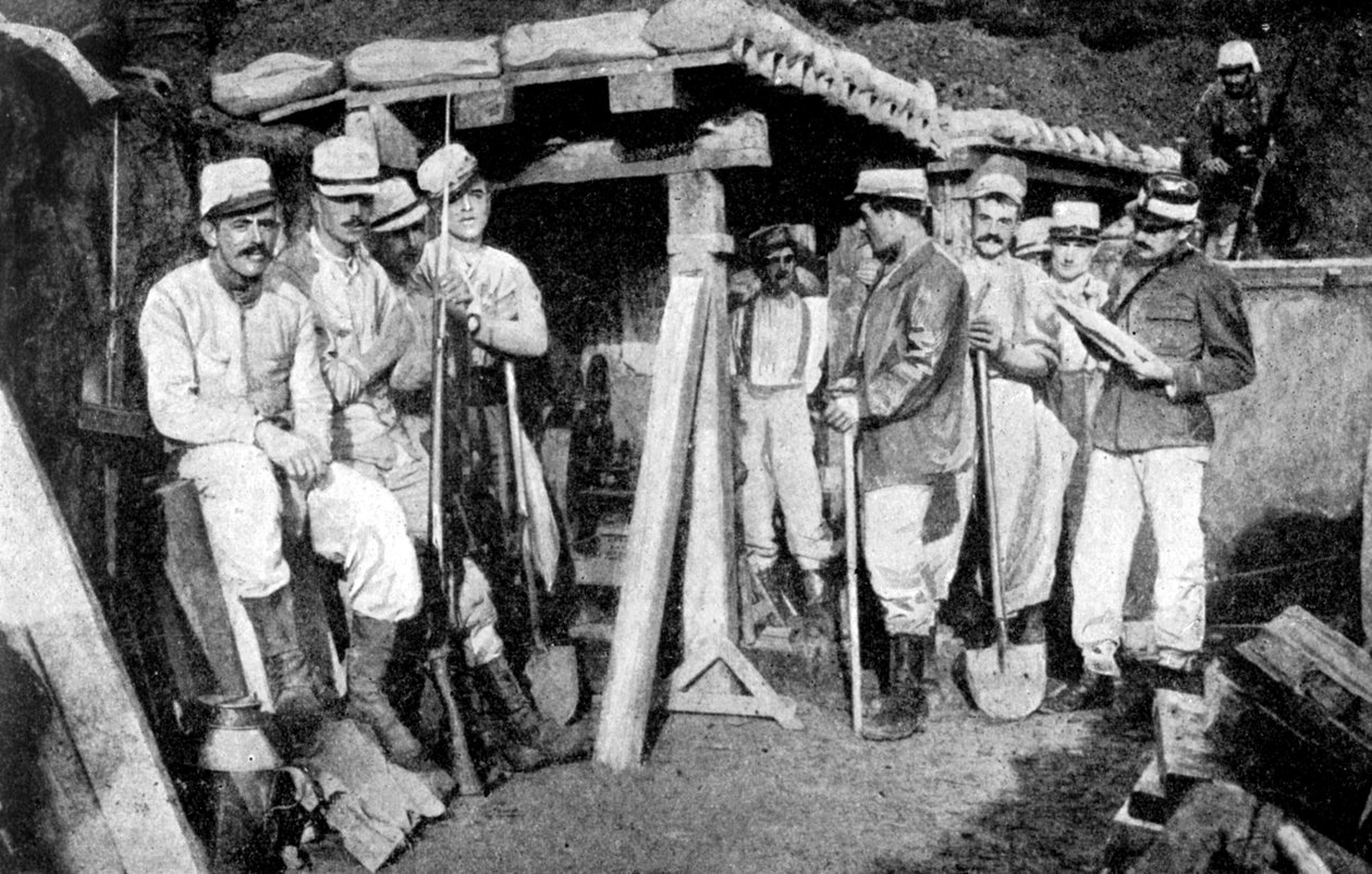 Mayın döşeyen Fransız istihkamcılar, Fransa, Birinci Dünya Savaşı, 1914 by Unbekannt