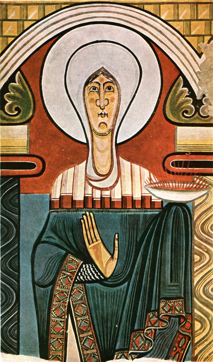 Sant Climent de Tahüll kilisesindeki fresk, Katalonya, İspanya, 1928. by Unbekannt