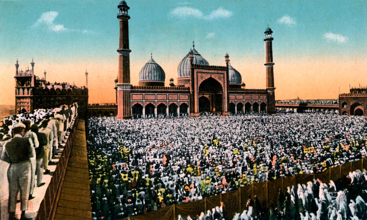 Cuma namazı, Jama Mescidi, Delhi, Hindistan, 20. yüzyılın başları by Unbekannt