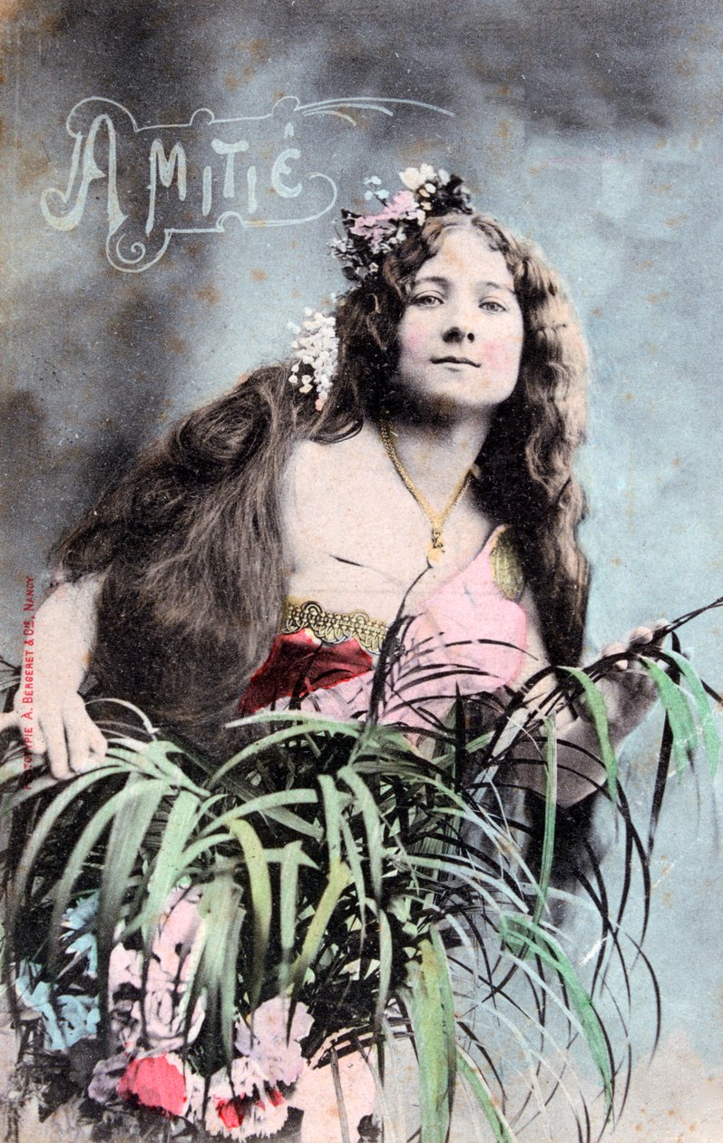 Dostluk, Vintage Fransız kartpostal, c1900 by Unbekannt