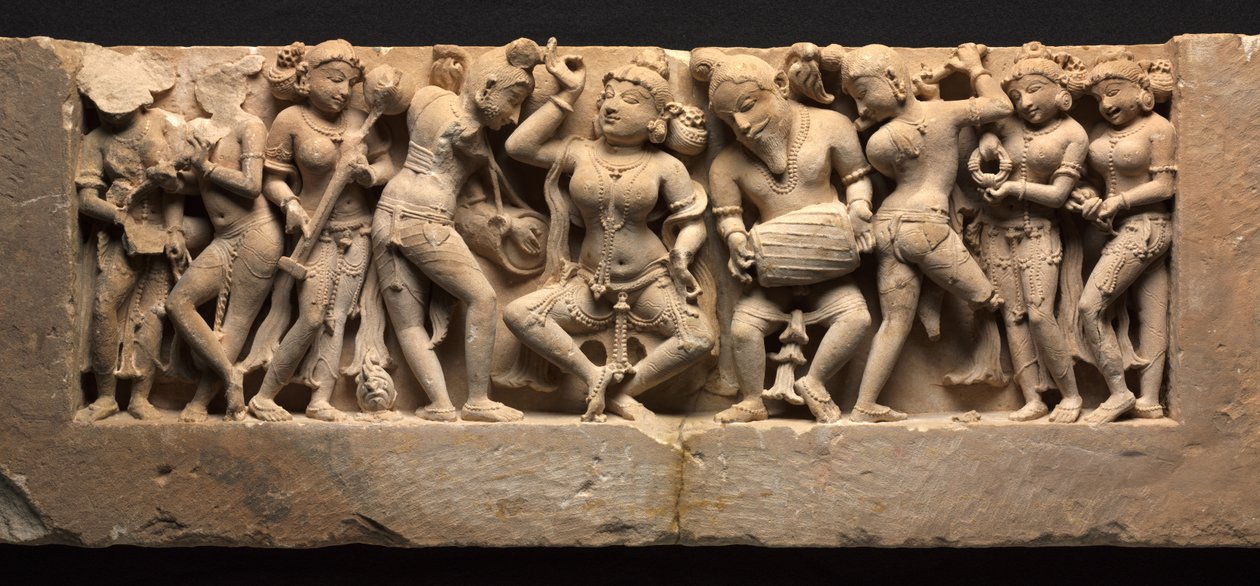 Dansçı ve Müzisyenlerle Friz, c. 973. by Unbekannt