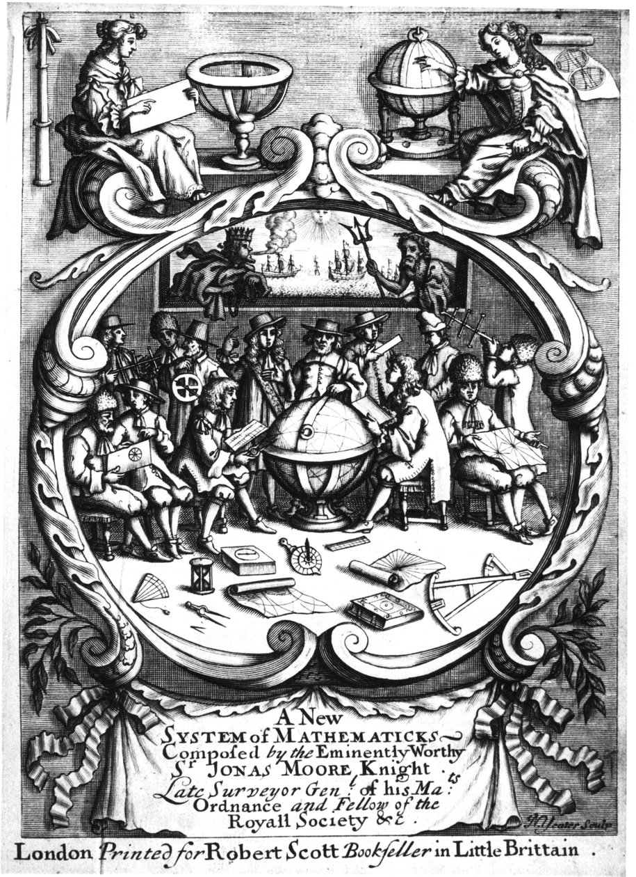 Jonas Moore, 1681, Yeni Bir Matematik Sisteminin Ön Yazısı by Unbekannt