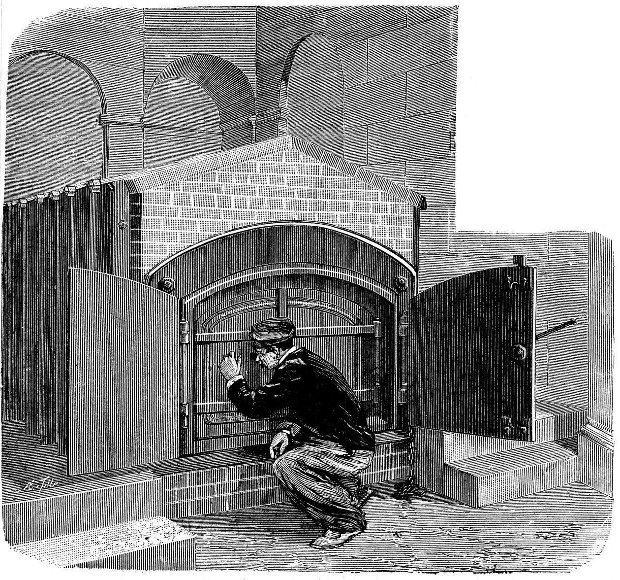 Pere la Chaise krematoryumuna kurulacak türden fırın, Paris, 1888 by Unbekannt
