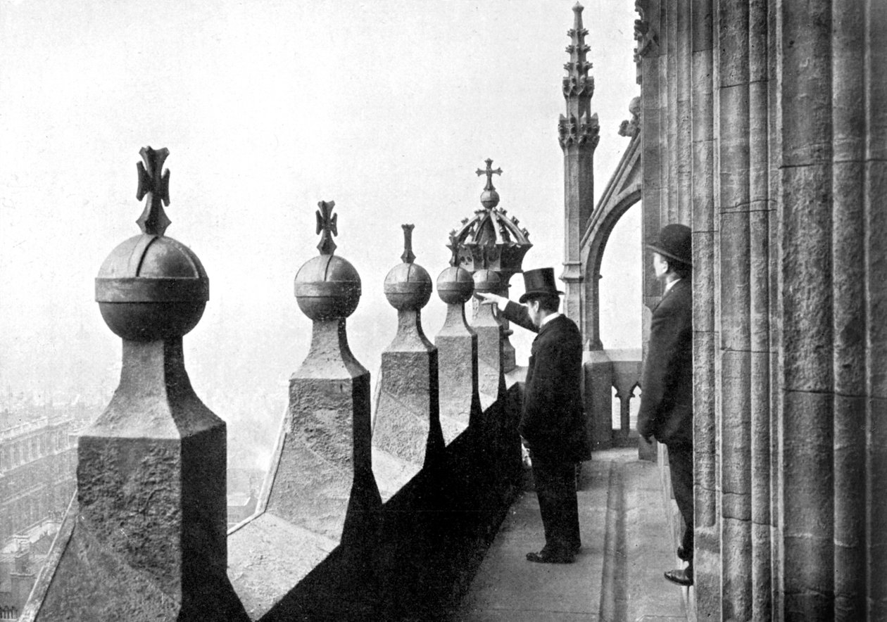 Saat yüzünün üstündeki galeri, Big Ben, Westminster Sarayı, Londra, c1905 by Unbekannt
