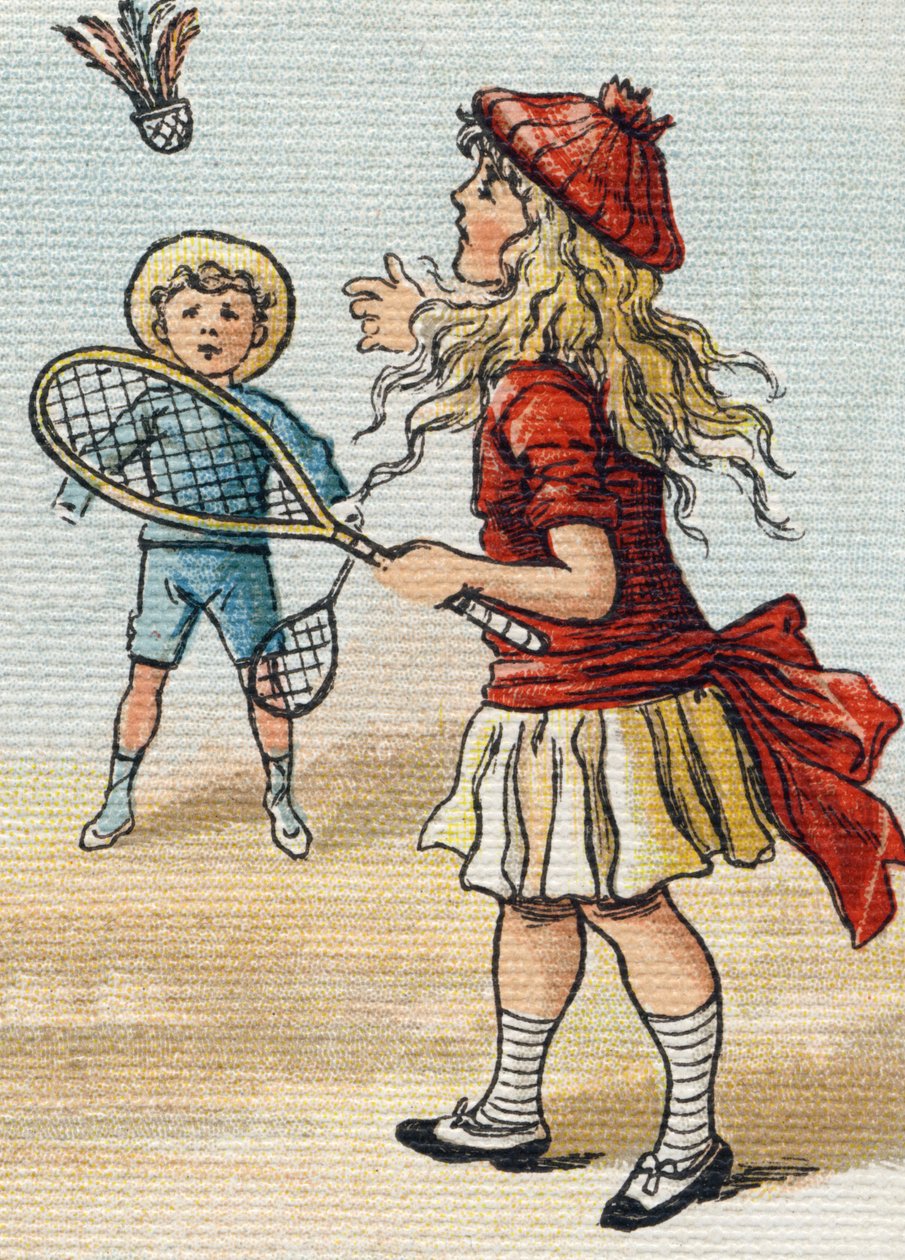 Tekerlek Oyunu. "Alphabet de ma petite fille" gravürü. Bernardin-Bechet ve Fils, kitapçı-yayıncılar, Paris, 1895 civarı. Tuval üzerine kırılmaz albüm. Bibliotheque des Bebes. 12 sayfa. Bir okuma yöntemi ve açıklayıcı bir abeced içeren albüm by Unbekannt