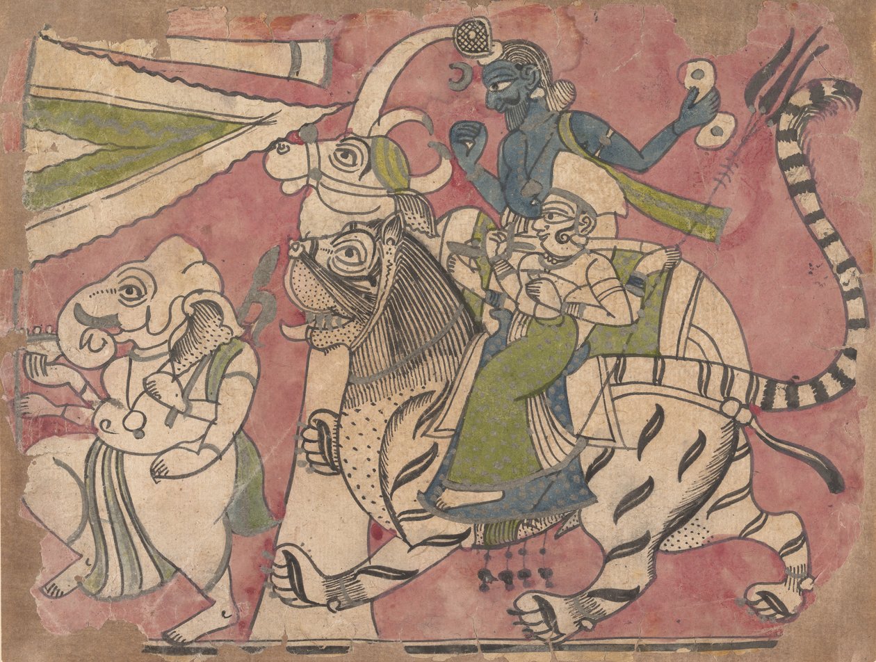 Ganesha, 18. yüzyıl Alayında Shiva ve Durga