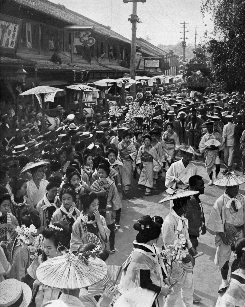 Geyşa alayı, Yokohama Jubilee, Japonya, 1909 by Unbekannt