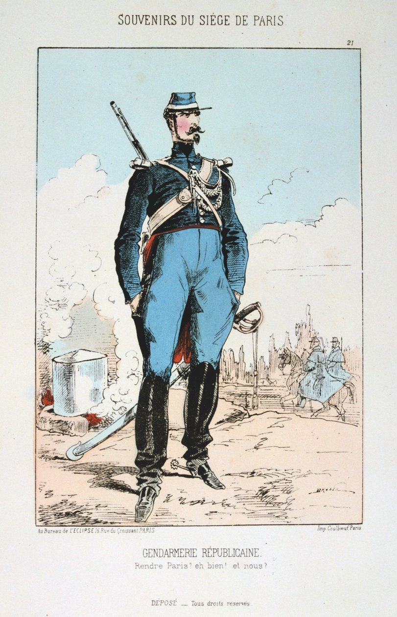 Jandarma Republicaine, Paris Kuşatması, Fransa-Prusya Savaşı, 1870-1871. by Unbekannt