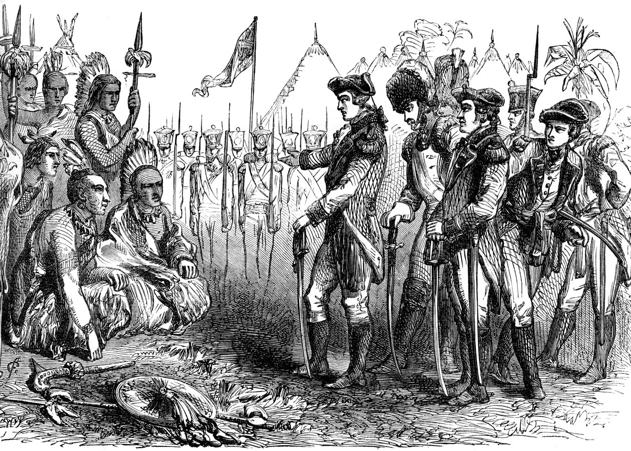 Kızılderililere hitap eden General Burgoyne, 1777 c1880 by Unbekannt