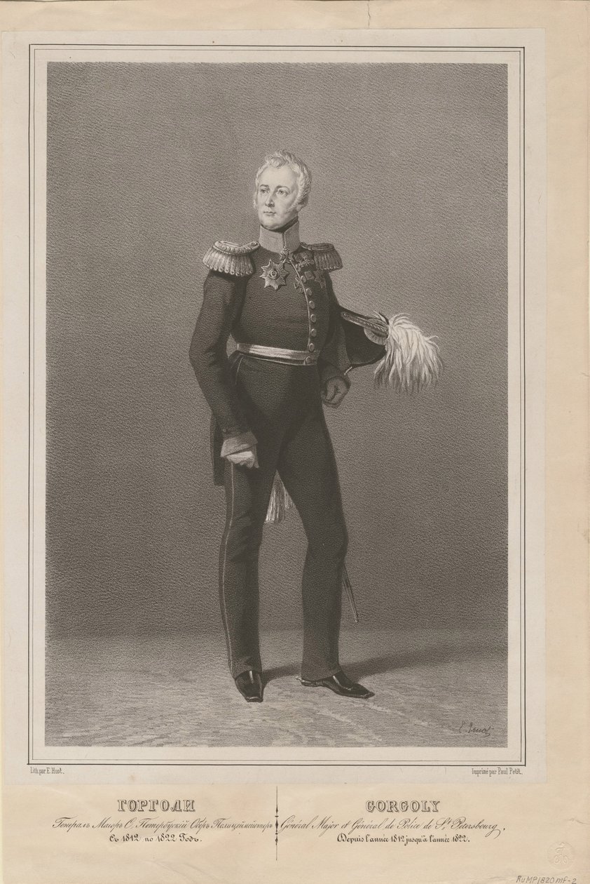 Petersburg polis şefi General Ivan Savvich Gorgoli, 1822 by Unbekannt