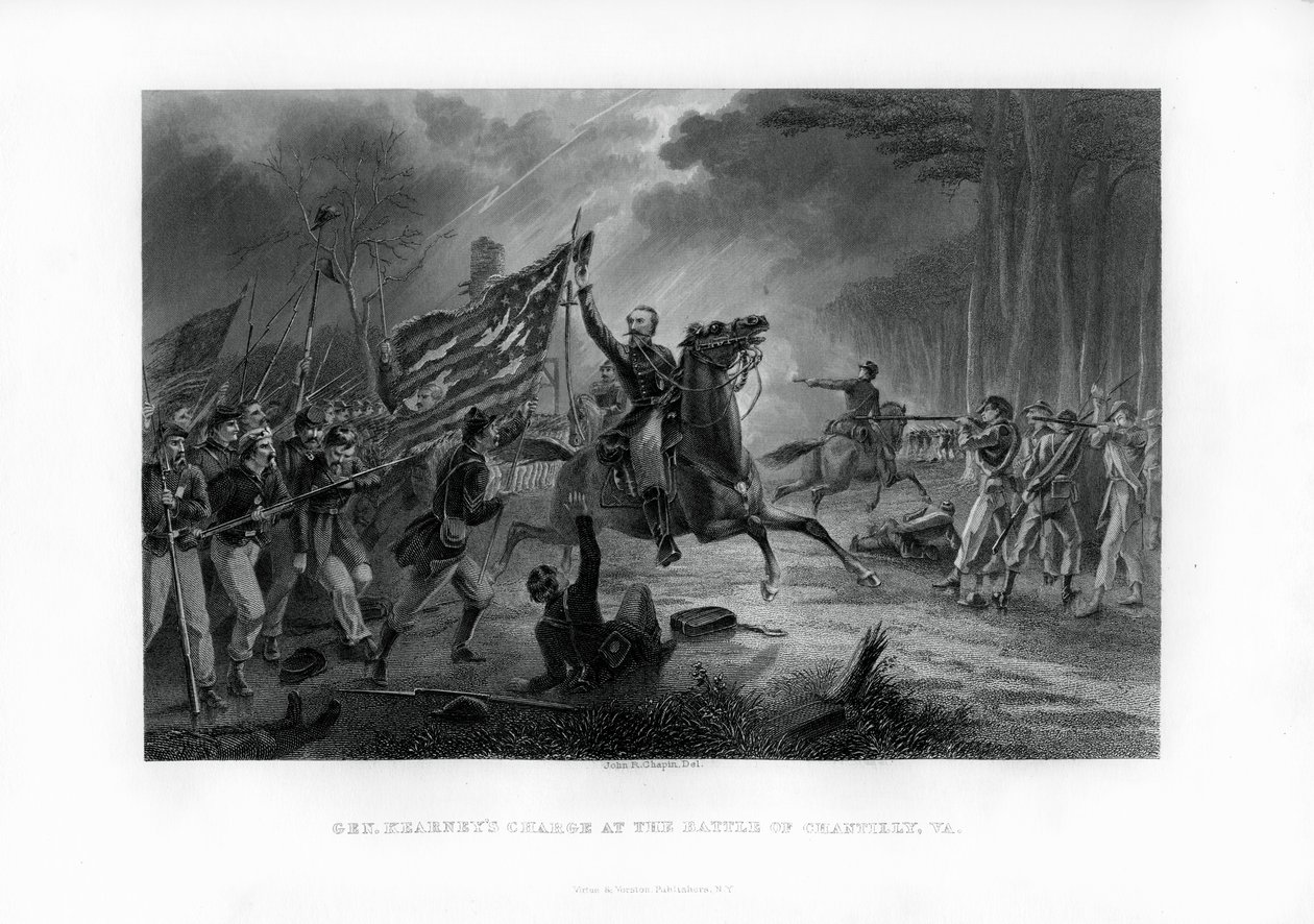 General Kearnys Charge, Chantilly Savaşı, Virginia, 1 Eylül 1862, 1862-1867 by Unbekannt