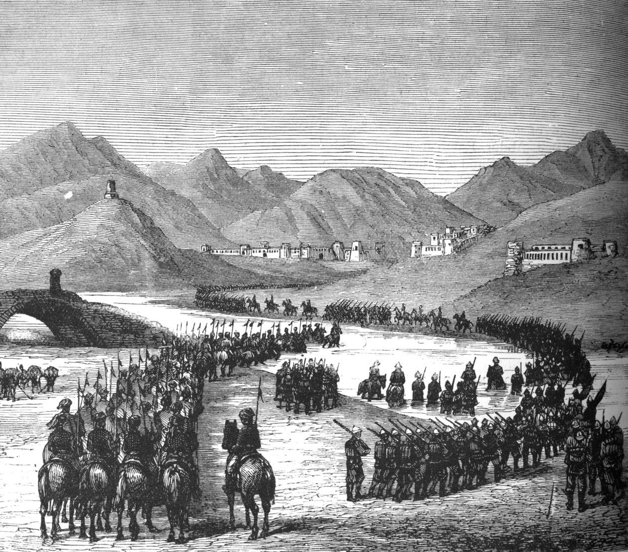 Sir Donald Stewart, c1880 karşılamak için yolda Logar Nehri