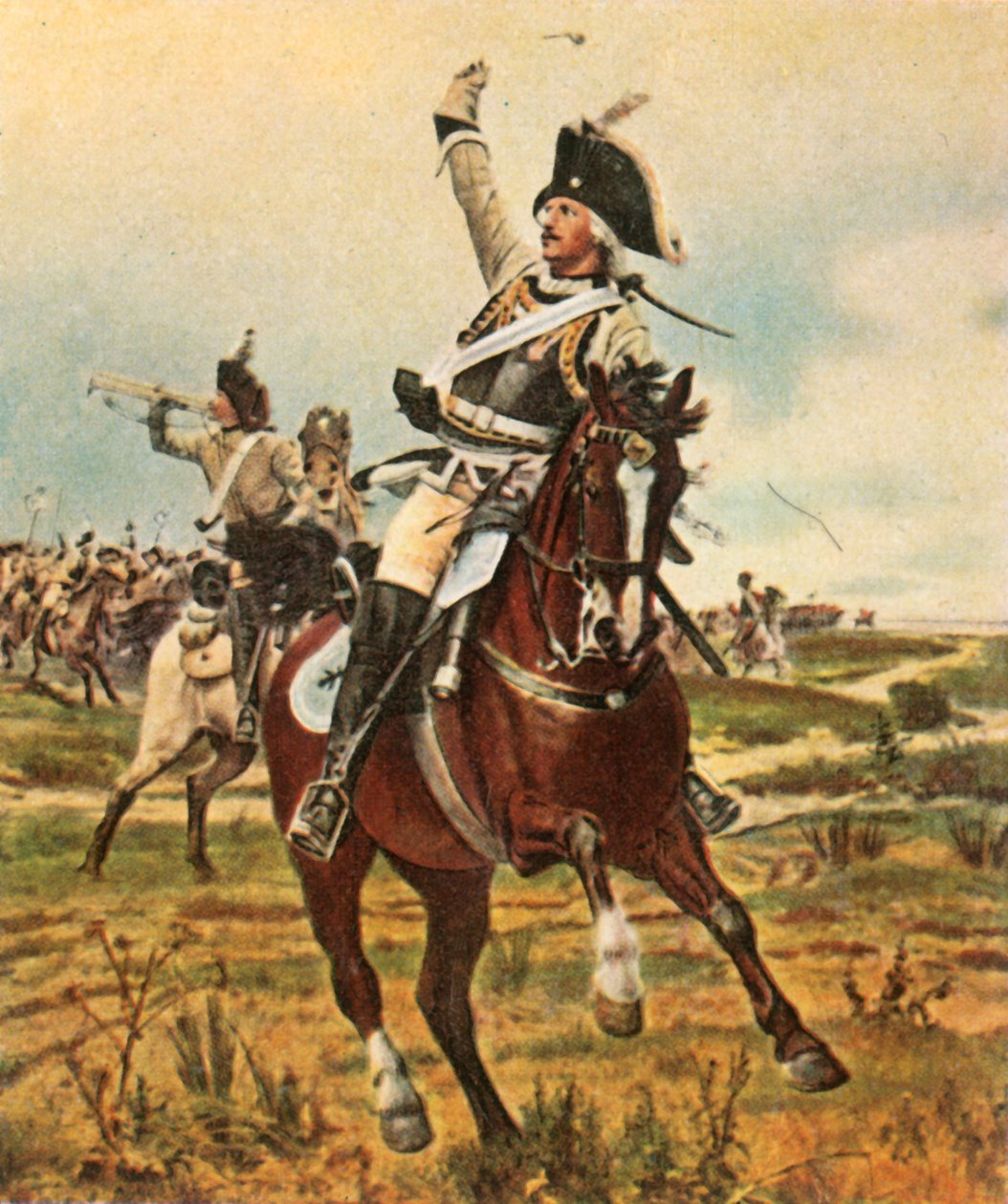 General Seydlitz, 5 Kasım 1757, 1936'da Rossbach'ta ilerleme sinyali veriyor. by Unbekannt