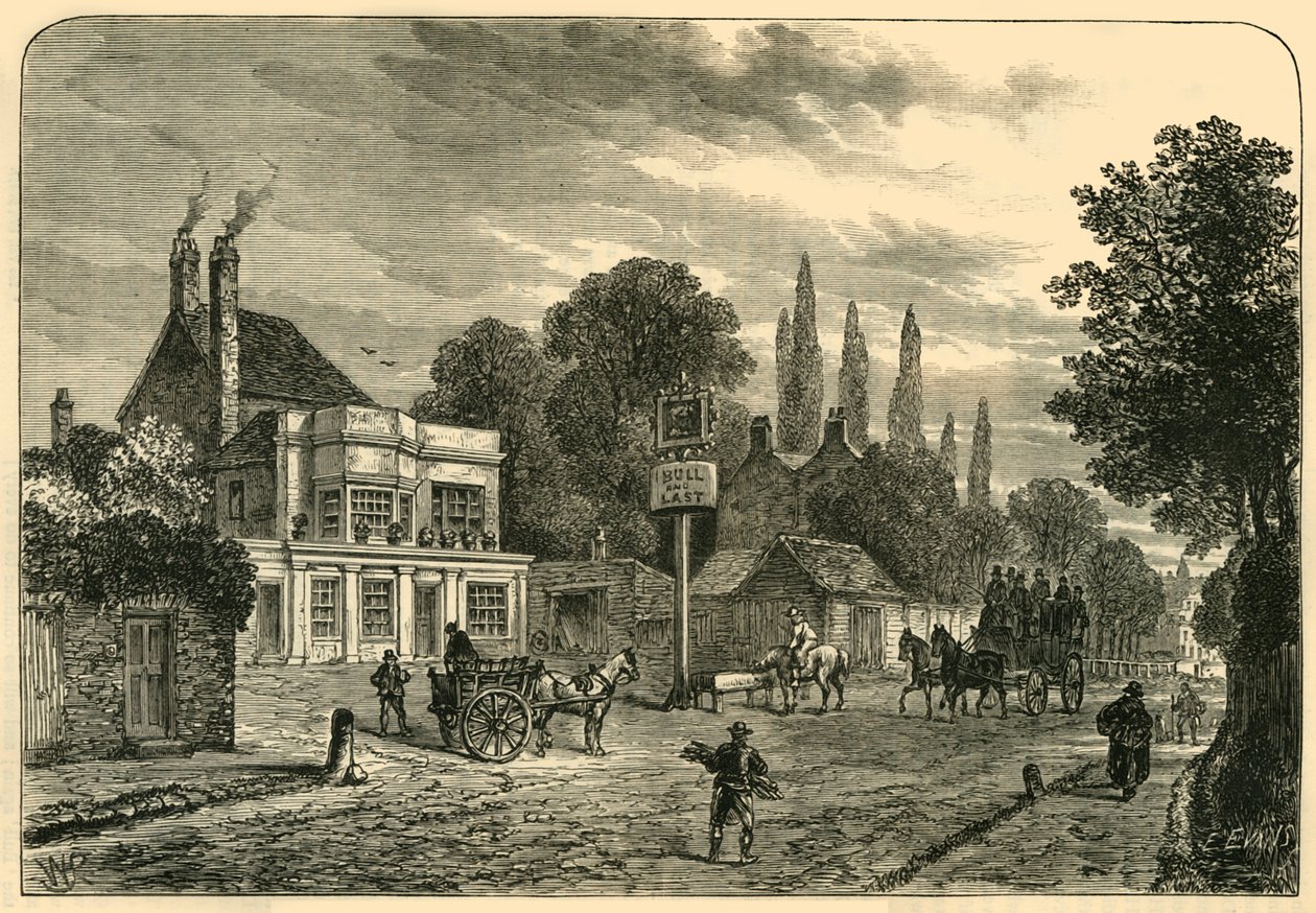 Eski Kentish Kasabasının Genel Görünümü, 1820, c1876. by Unbekannt