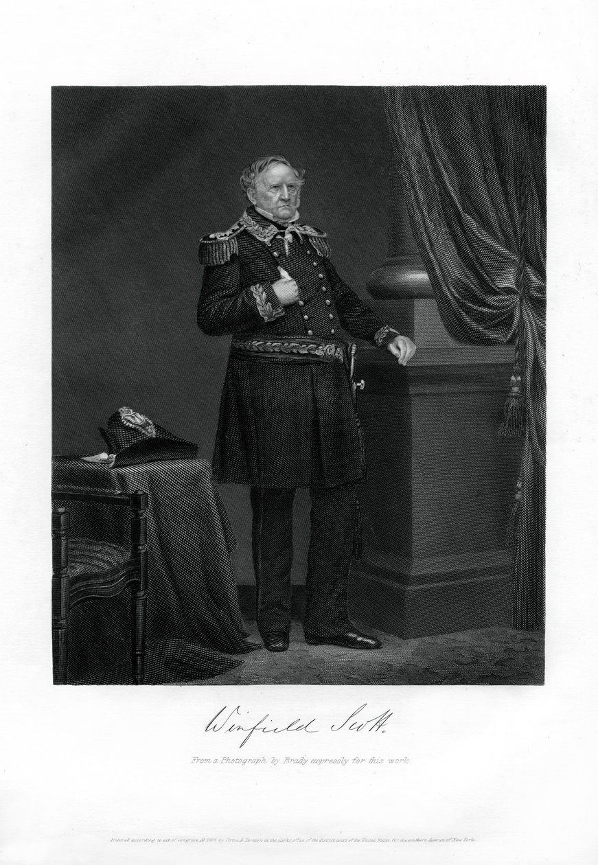 General Winfield Scott, Birleşik Devletler Ordusu generali, diplomat ve başkan adayı, 1862-1867 by Unbekannt