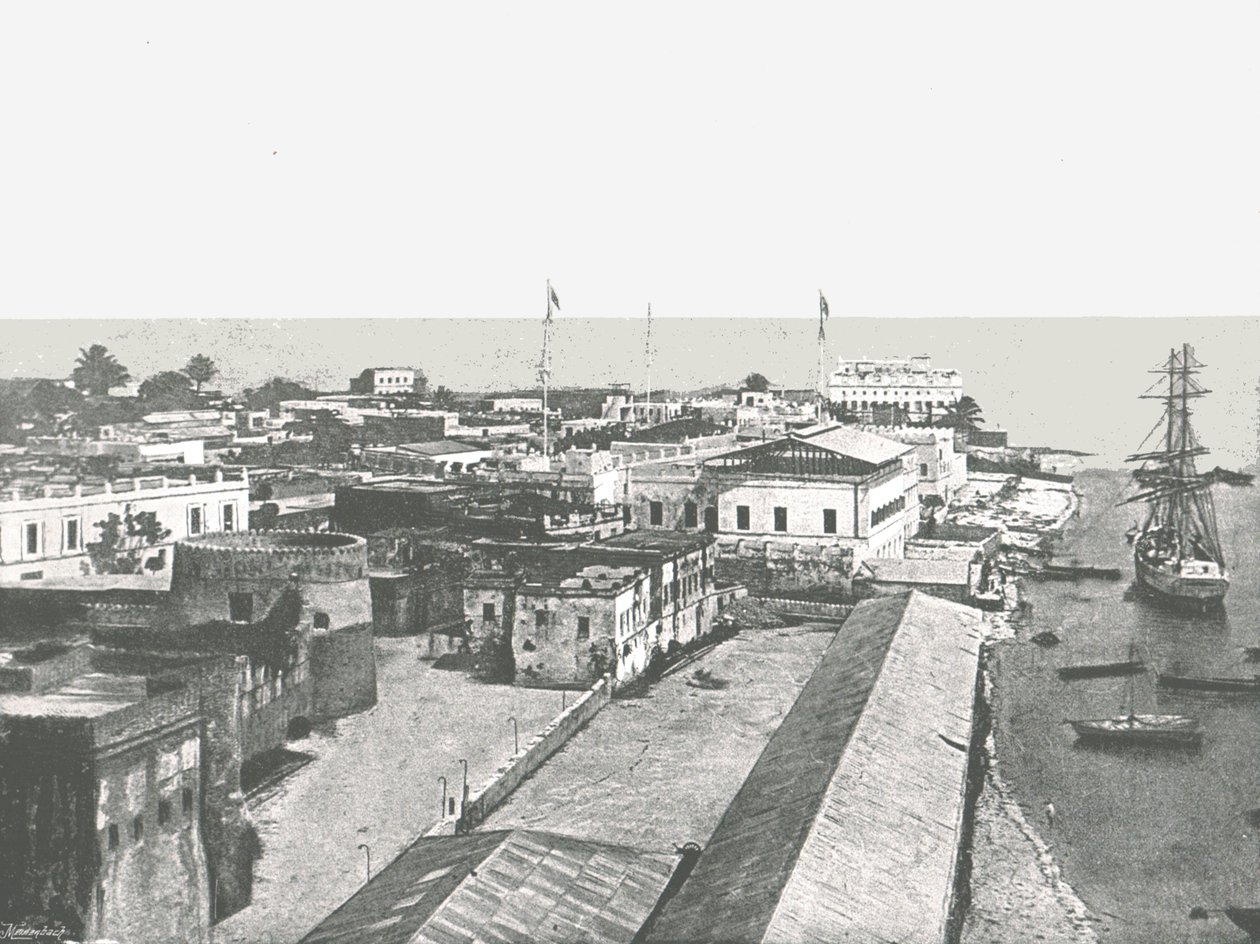 Başkentin genel görünümü, Zanzibar, 1895. by Unbekannt