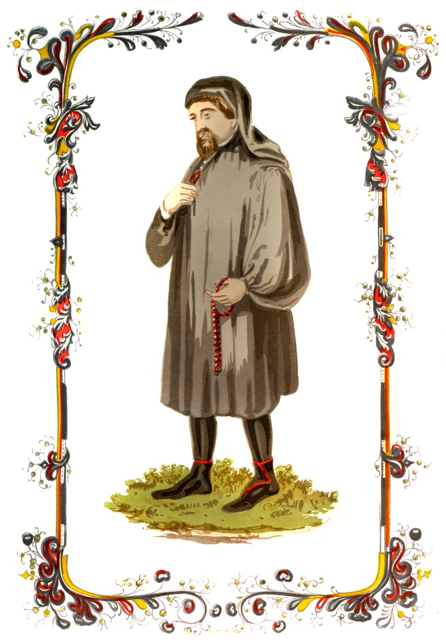 Geoffrey Chaucer, 14. yüzyıl İngiliz yazar, şair, filozof, bürokrat ve diplomat, c1850 by Unbekannt