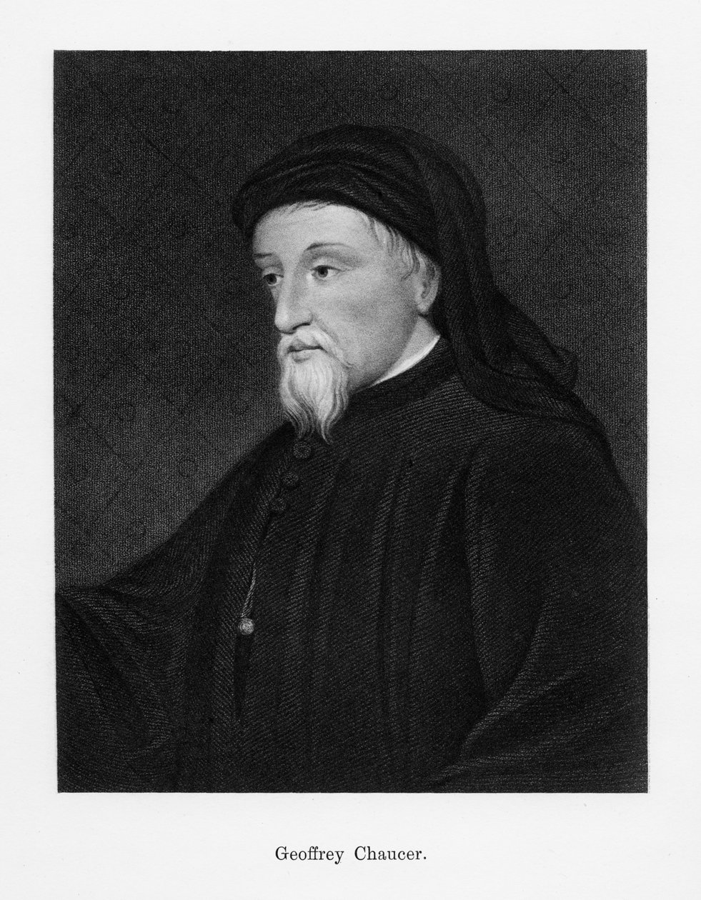 Geoffrey Chaucer, İngiliz yazar, şair, filozof, bürokrat ve diplomat, 19. yüzyıl by Unbekannt