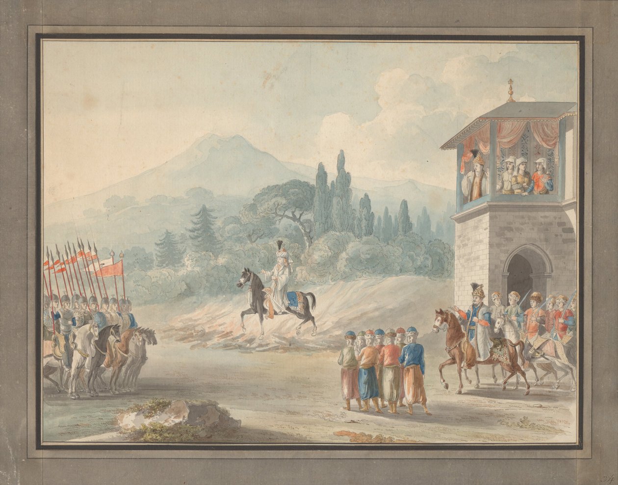 Gürcü süvari incelemesi, c. 1780 by Unbekannt