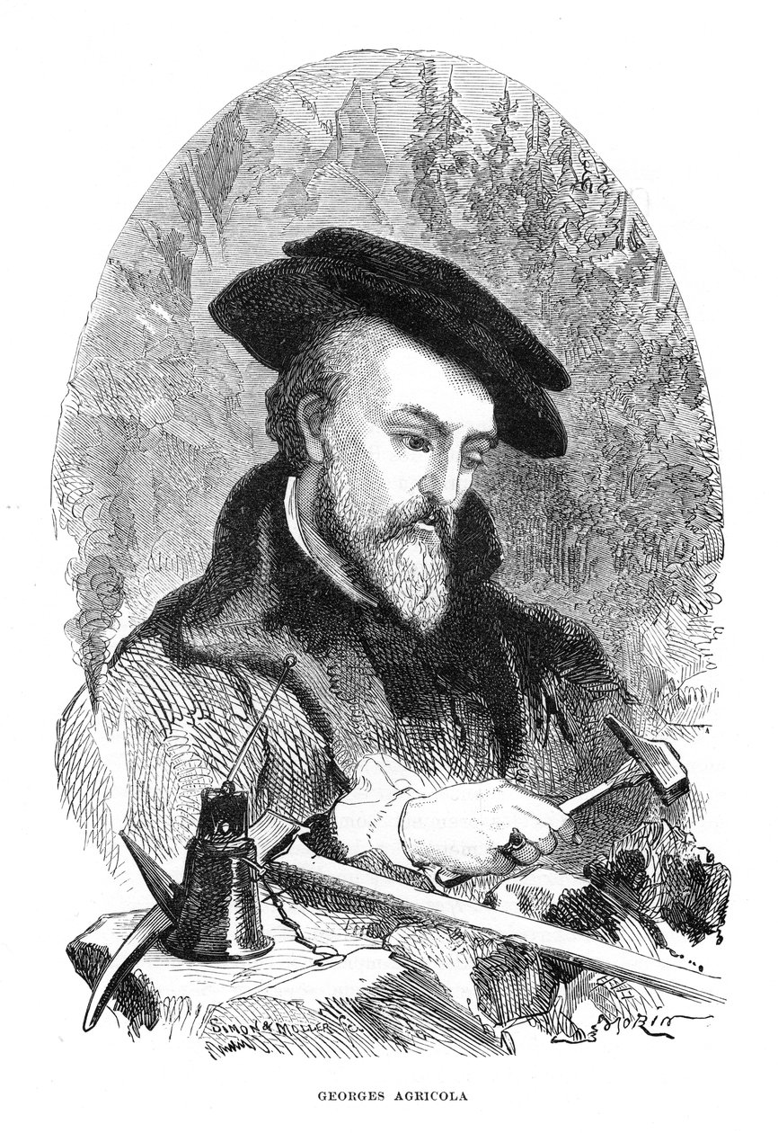 Georgius Agricola, 16. yüzyıl Alman doktor, mineralog ve metalürjist by Unbekannt