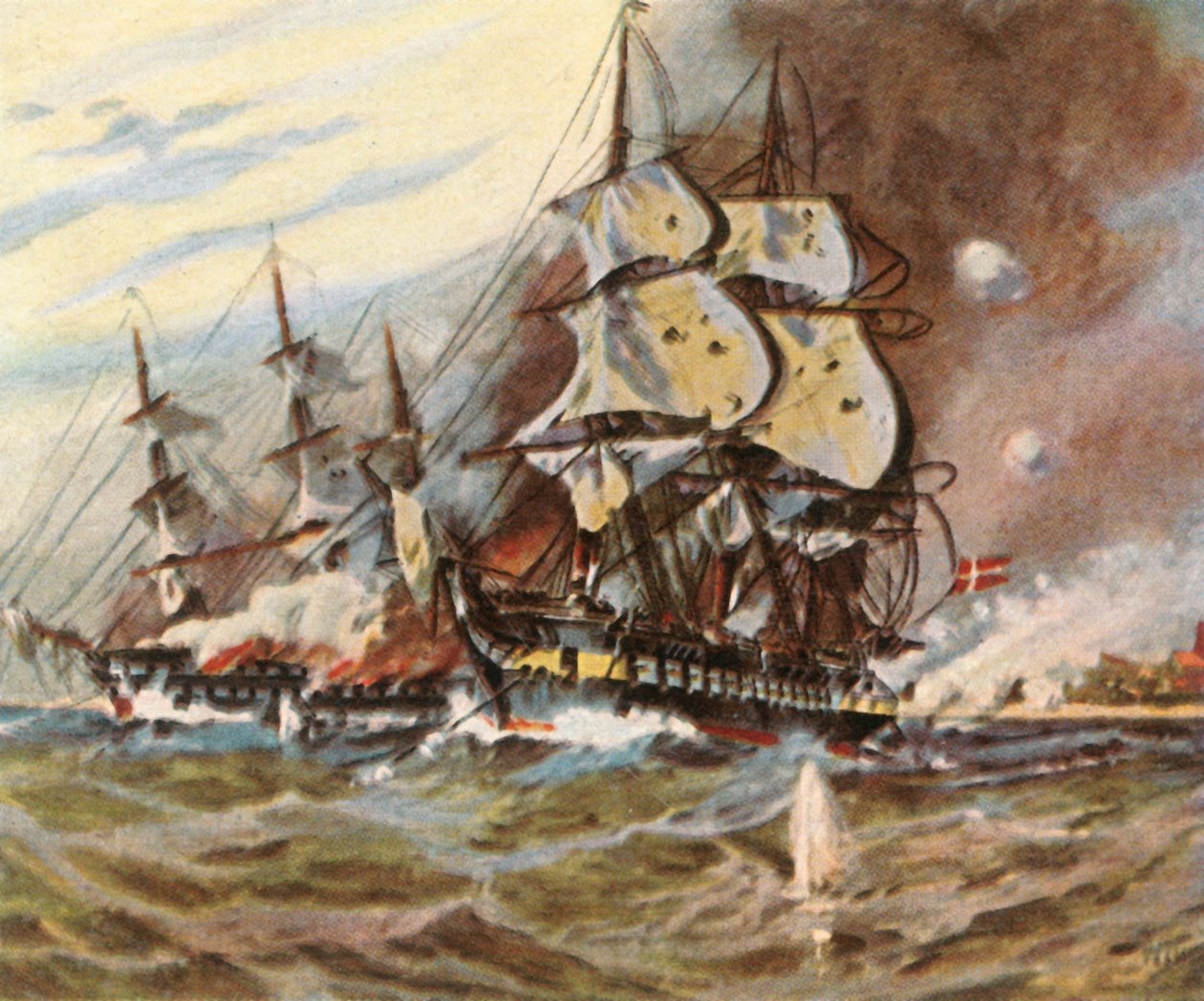 Eckernförde sahilinden Alman batarya saldırısı, 5 Nisan 1849, 1936. by Unbekannt