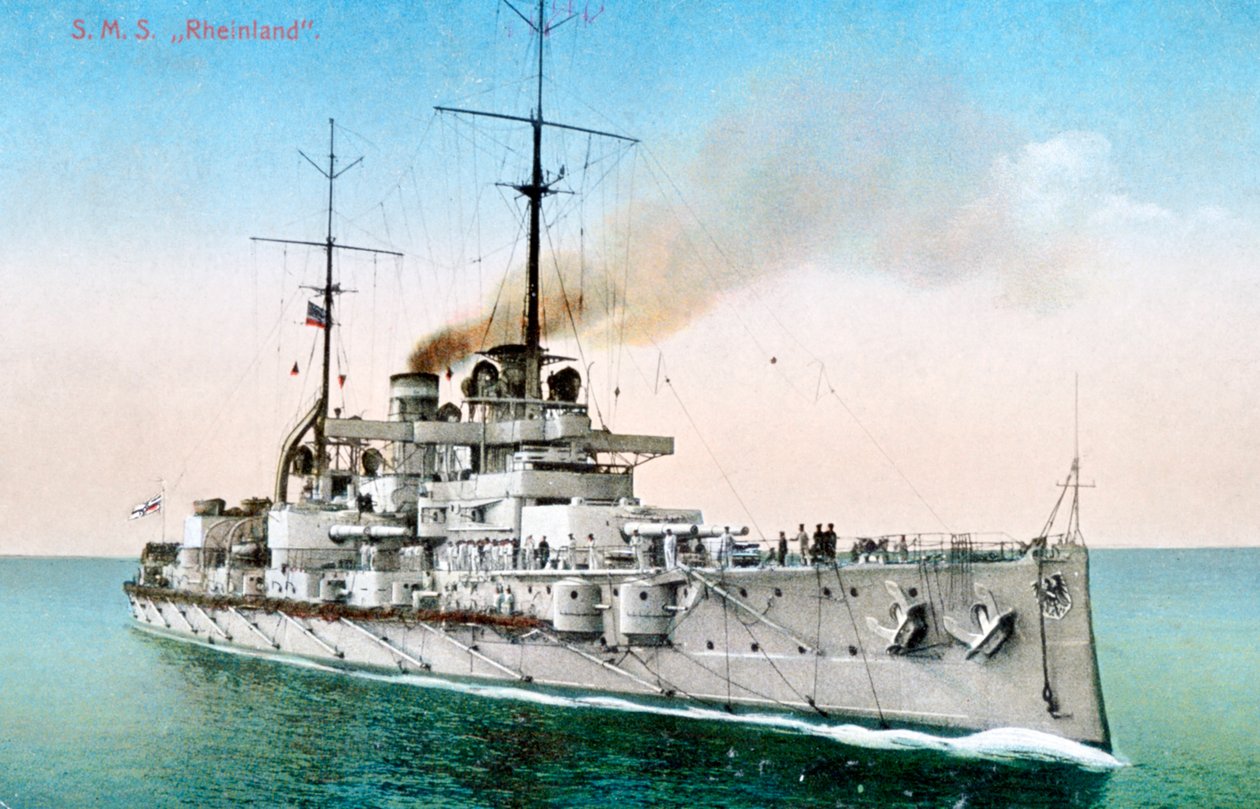 Alman zırhlısı Rheinland, c1910-1918 by Unbekannt