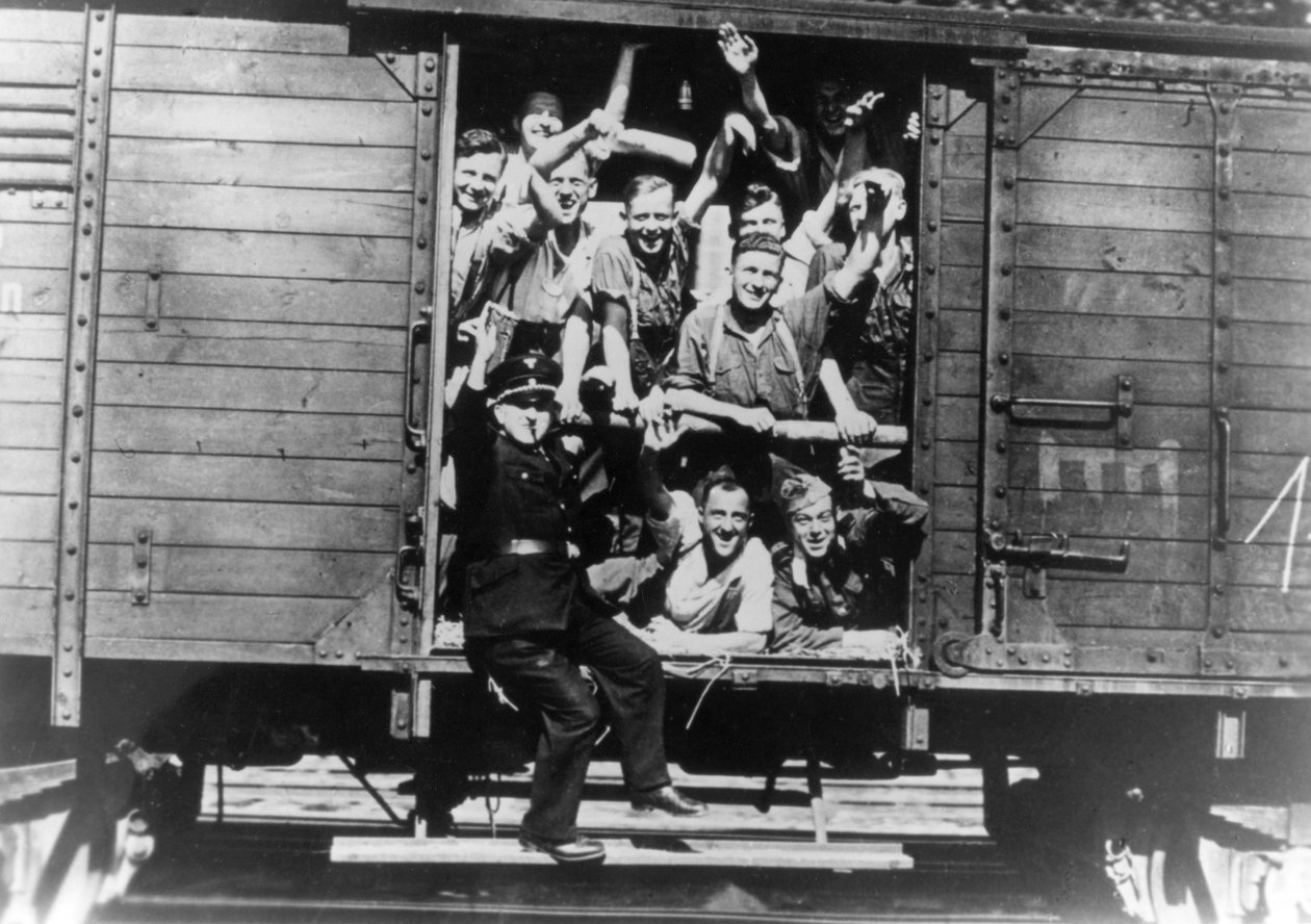 Bir demiryolu vagonunda Alman askerleri, Fransa, Ağustos 1940 by Unbekannt