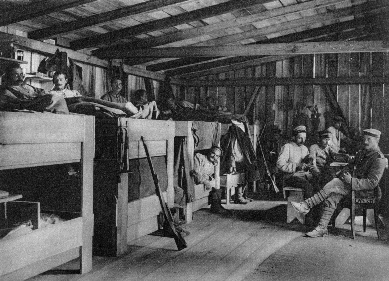 Bir sığınaktaki Alman askerleri, Vosges, Fransa, I. Dünya Savaşı, 1916 by Unbekannt