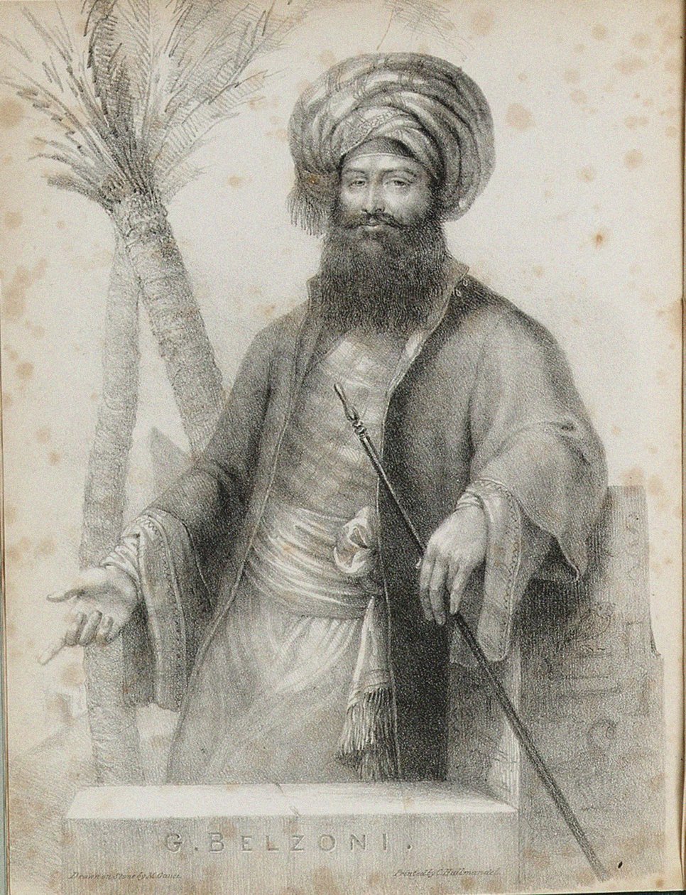 Giovanni Battista Belzoni 1778-1823 Operasyonların Anlatısından ve Son Disko'dan Frontispiece by Unbekannt