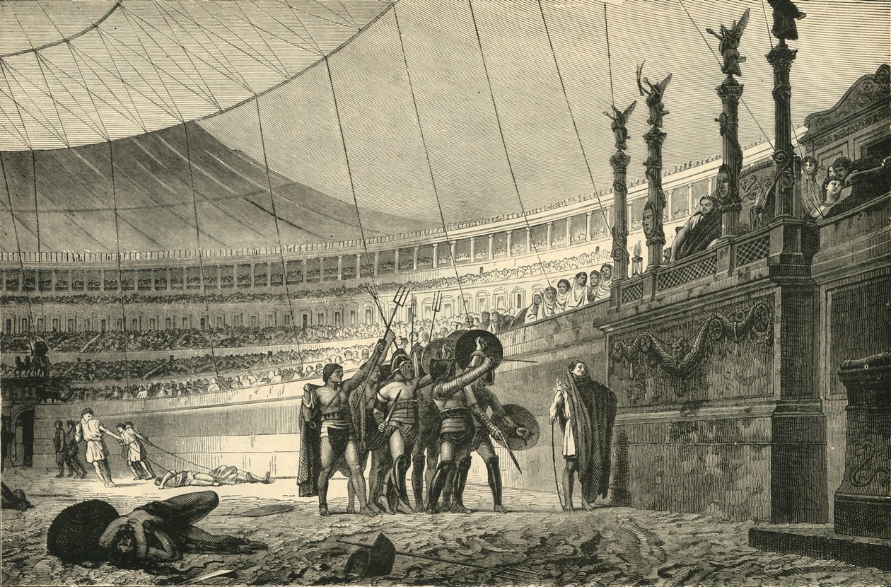 Savaşa Katılmadan Önce İmparatoru Selamlayan Gladyatörler, 1890. by Unbekannt