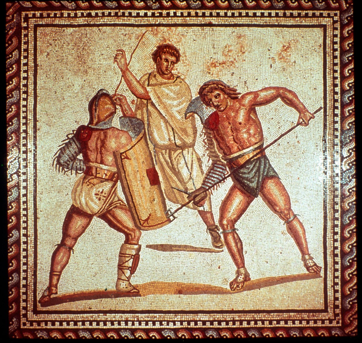 Arenada gladyatörler, Roma mozaiği, Saarbrücken, Almanya by Unbekannt