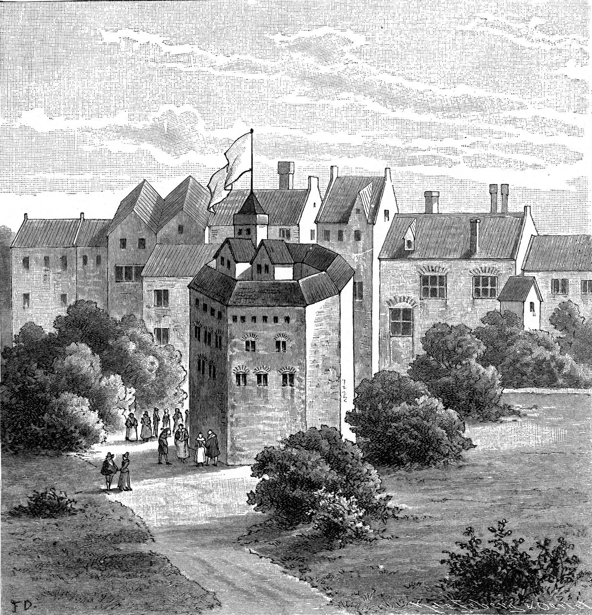 Globe Theatre, Bankside, Southwark, Londra, göründüğü gibi c1598 by Unbekannt