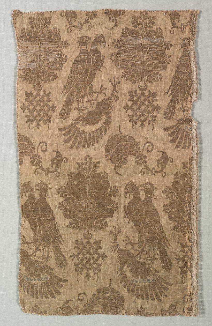 Şahin ve Hanedanlık armaları ile altın desenli İpek, 1360-1400. by Unbekannt