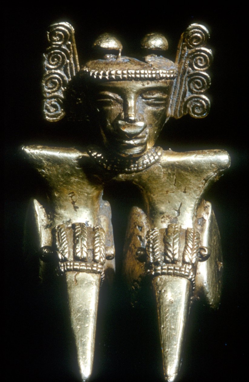 Altın Kolomb öncesi oturan figür, Quimbaya, Kolombiya, 14.-15. yüzyıl öncesi by Unbekannt