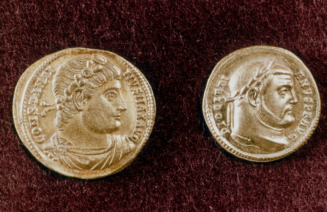Roma İmparatorları Büyük Konstantin ve Diocletianus