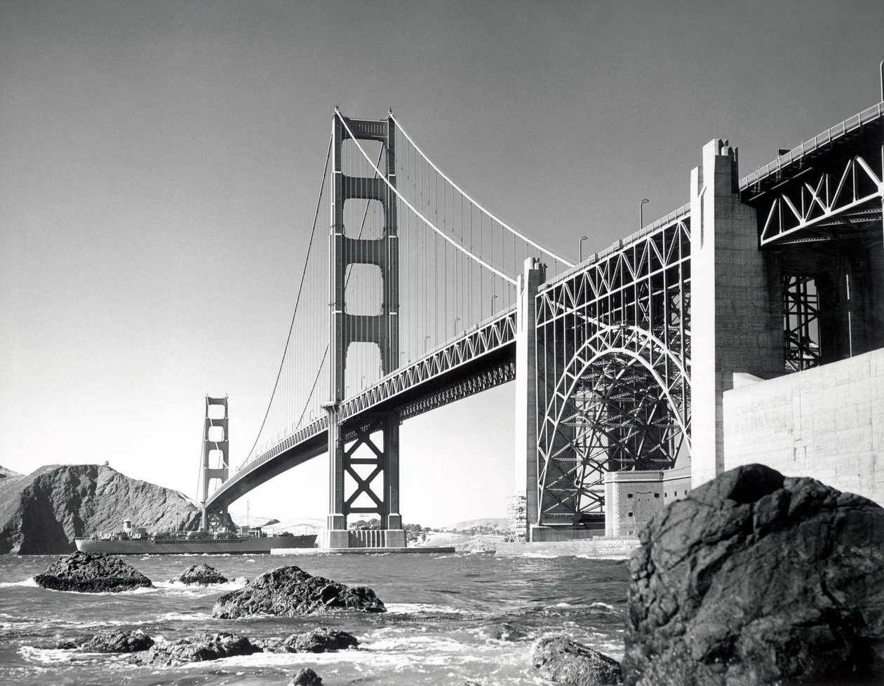 Golden Gate Köprüsü 1950, Kaliforniya (s/b fotoğraf) by Unbekannt