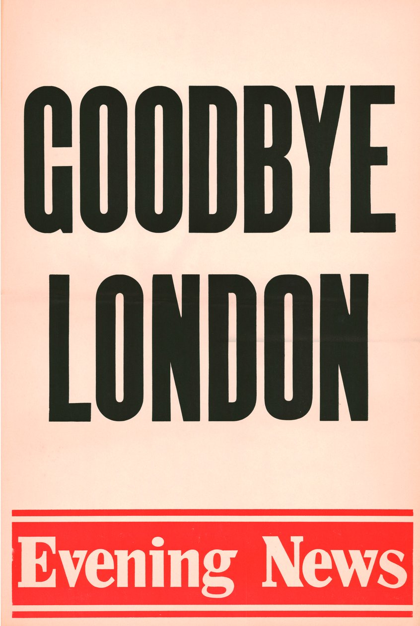 Elveda Londra, Akşam Haberleri afişi, 1980 by Unbekannt