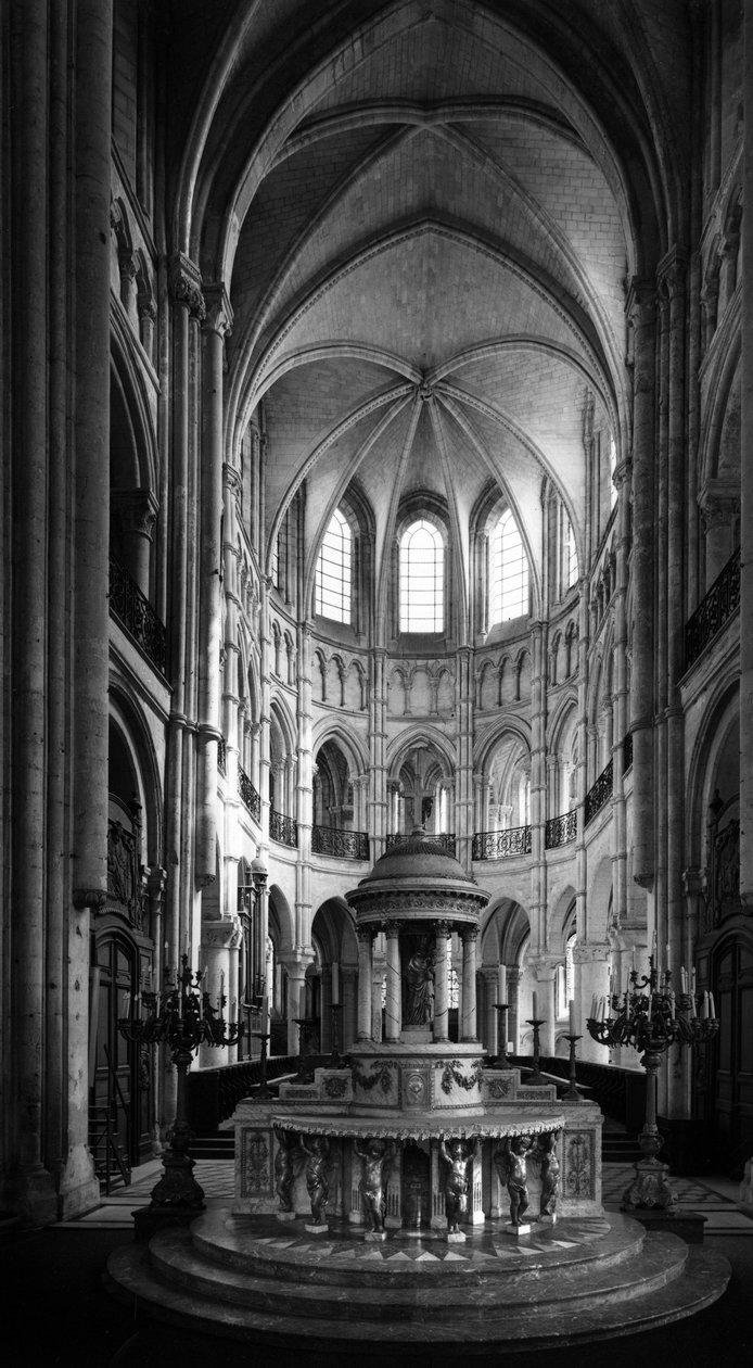 Gotik sanat: Cathedrale Notre Dame de Noyon (12.-13. yüzyıl) korosunun görünümü. (Oise) by Unbekannt