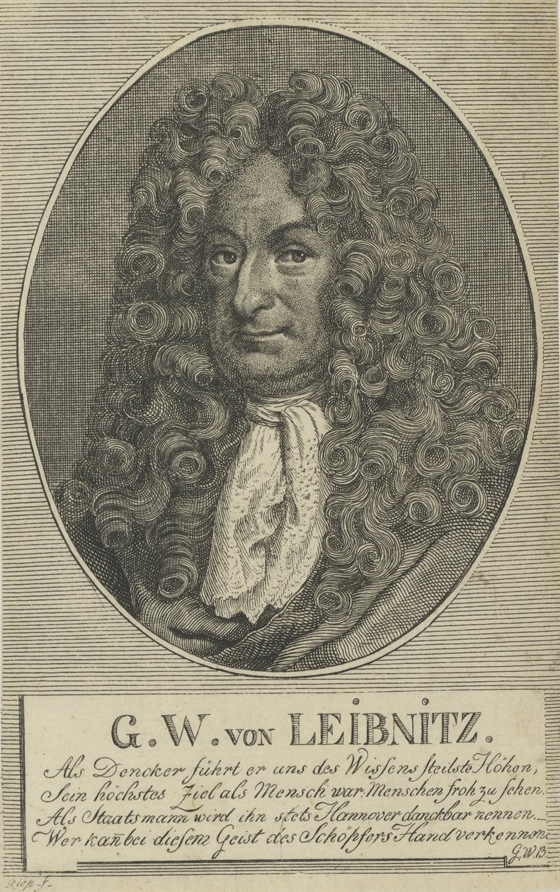 Gottfried Wilhelm Leibniz 1646-1716, c. 1710 by Unbekannt