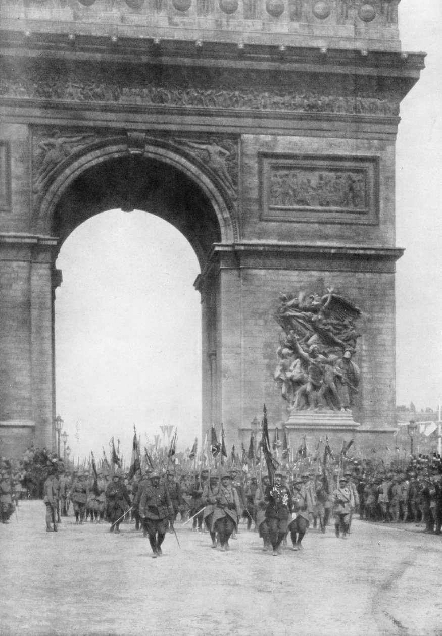 Büyük zafer geçit töreni, Arc de Triomphe, Paris, Fransa, 14 Temmuz 1919 by Unbekannt