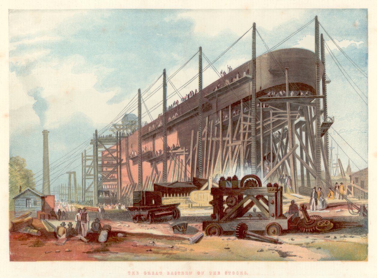 Büyük Doğu, Thames'teki Millwall'daki hisse senetlerinde, 1857 by Unbekannt