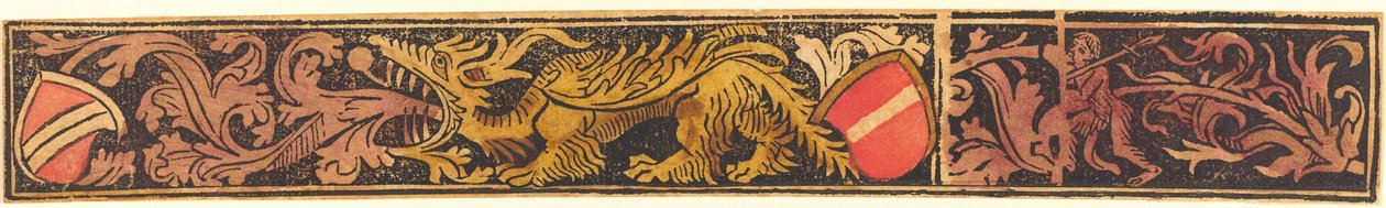 Dragon, Shields ve Wild Men ile Grotesk Şerit, c. 14751500. by Unbekannt