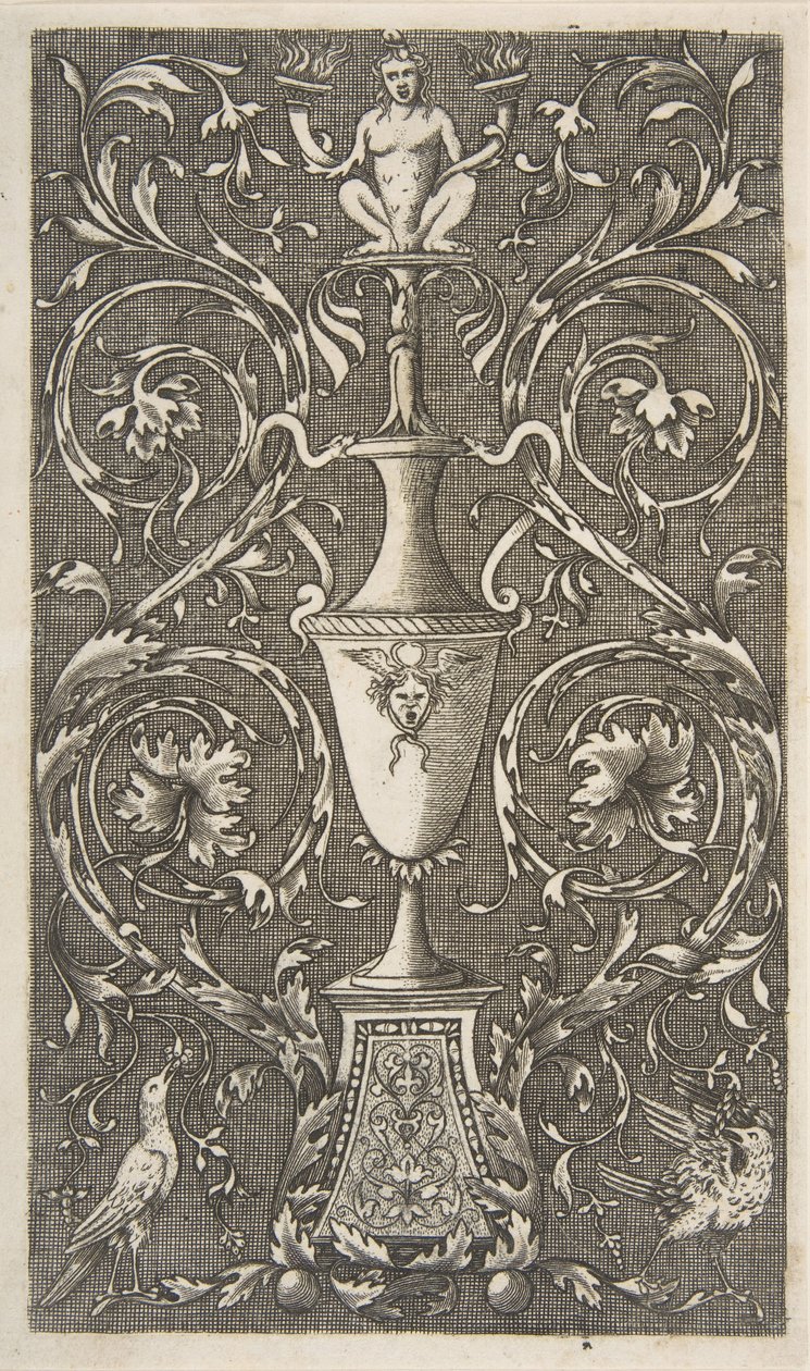 Bir vazo, kuşlar ve akantus parşömenleri ile grotesk, yaklaşık. 1515-1600. by Unbekannt