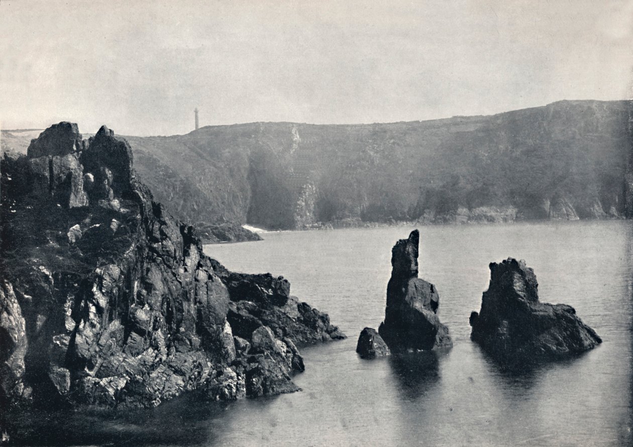 Guernsey - Moulin Huet Körfezi, Köpek ve Aslan Kayaları ile, 1895 by Unbekannt
