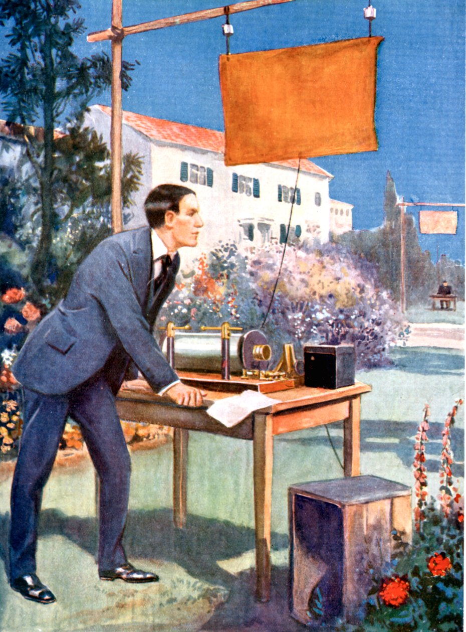 Guglielmo Marconi 1874-1937, İtalyan fizikçi ve radyo öncüsü by Unbekannt