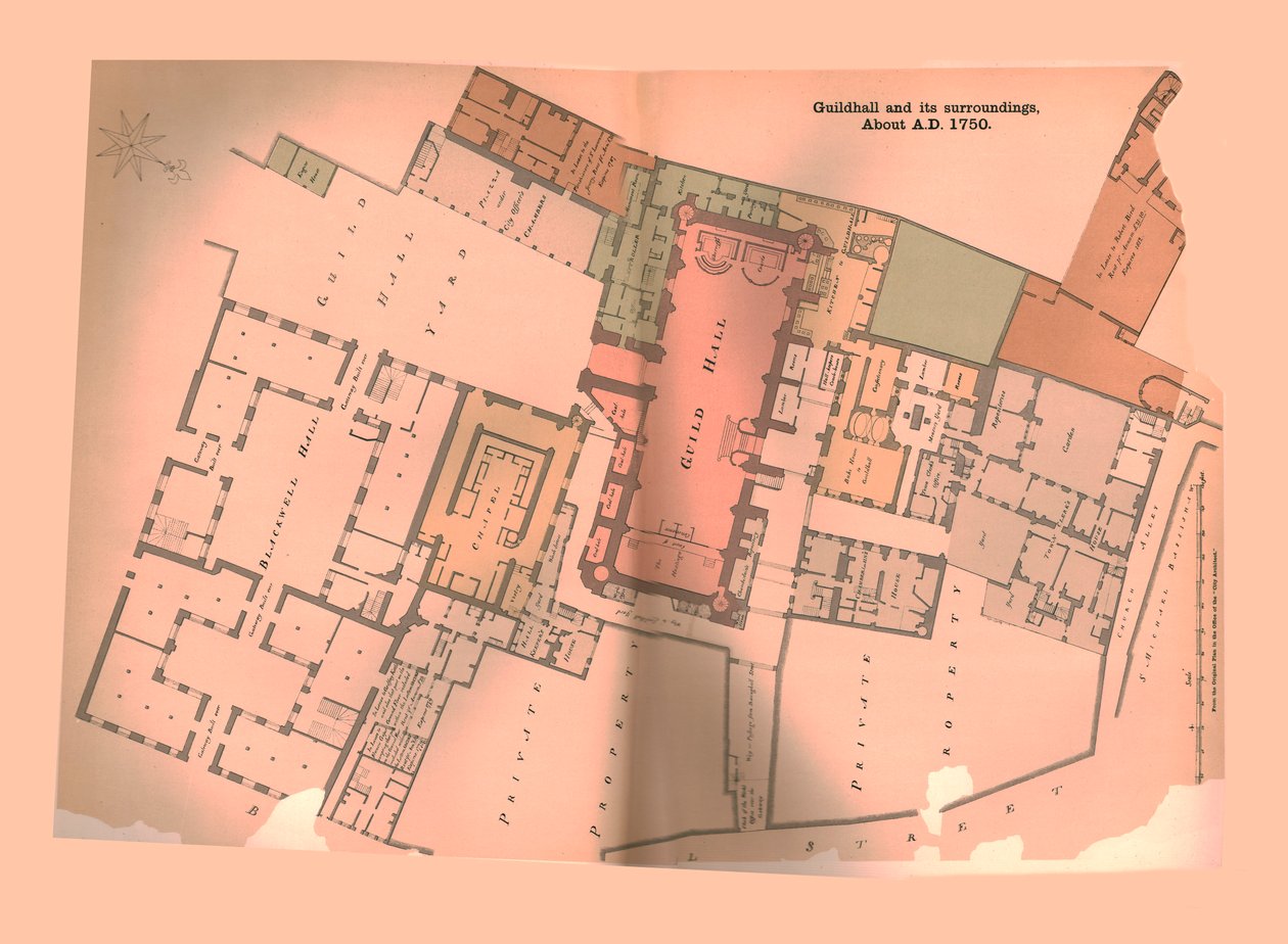 Lonca Salonu Londra Şehri Planı, c1750, 1886 by Unbekannt