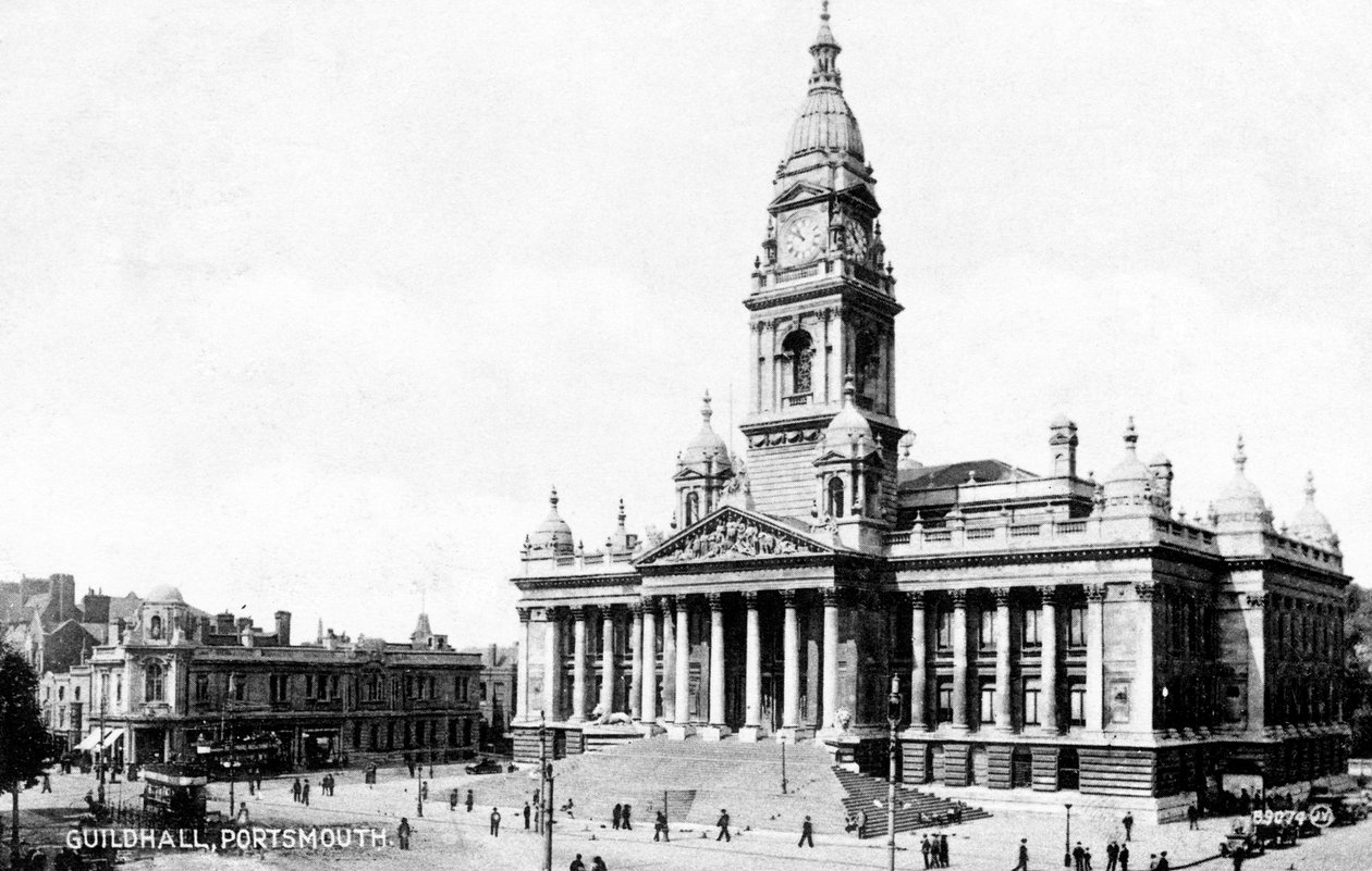 Guildhall, Portsmouth, Hampshire, 20. yüzyılın başlarında by Unbekannt