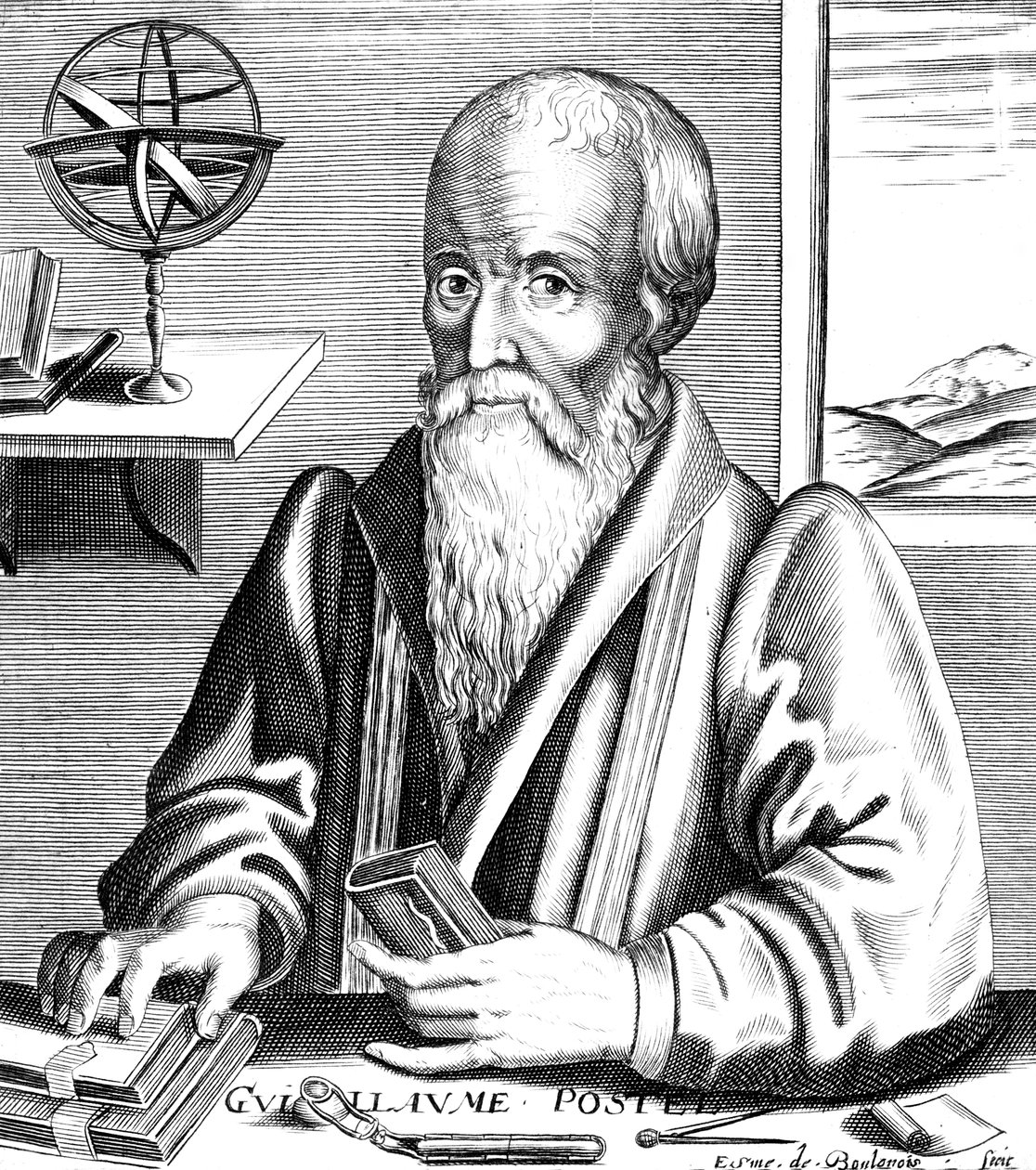 Guillaume Postel, 16. yüzyıl Fransız dilbilimci, astronom ve diplomat by Unbekannt
