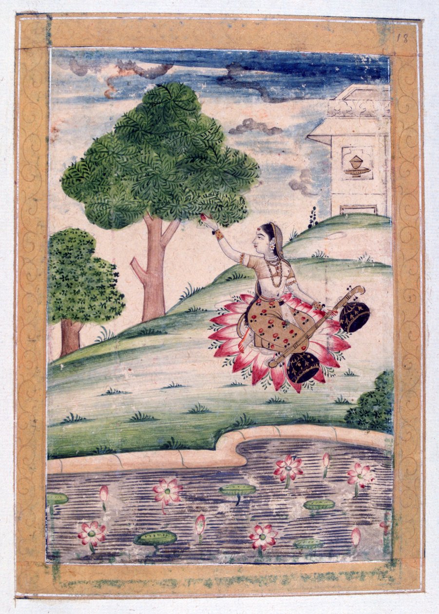 Gujari Ragini, Ragmala Albümü, Rajasthan Okulu, 19. Yüzyıl by Unbekannt